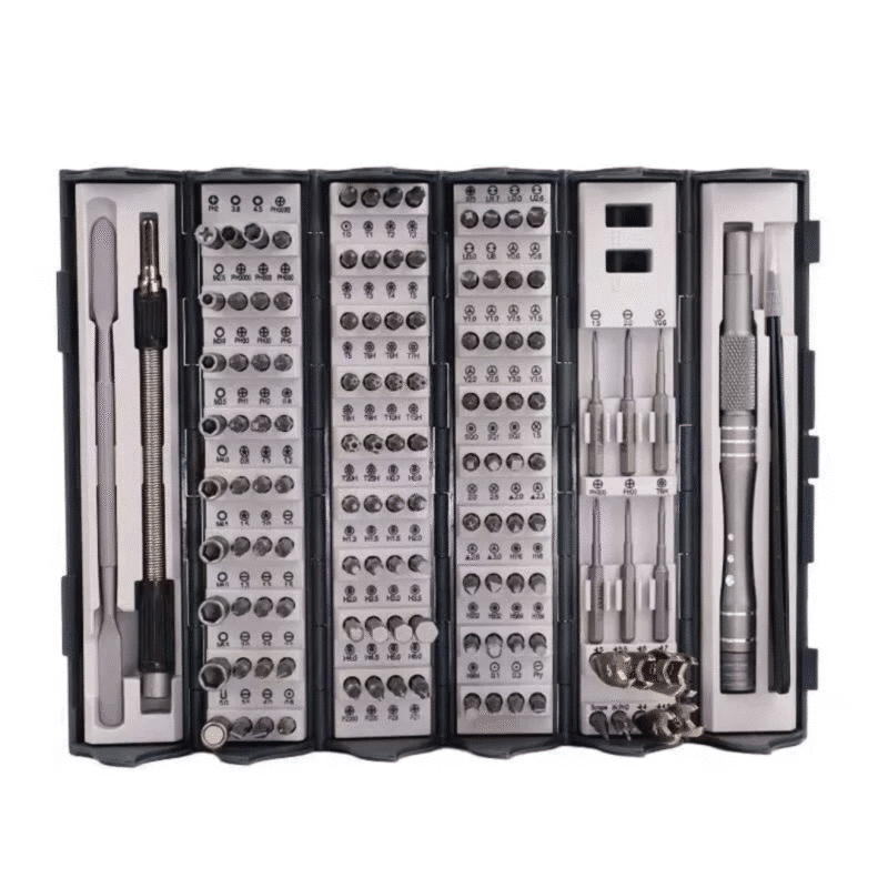 ست پیچ‌گوشتی Precision ۱۲۸-in-1 با فولاد کروم-وانادیوم و قابلیت مگنتیک – جعبه ابزار حرفه‌ای تعمیرات - تصویر 7