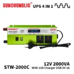 اینورتر UPS شارژر دار ۱۲ ولت به ۲۲۰ ولت ۲۰۰۰ وات مدل STW-2000C SUNCHONGLIC - تصویر 2