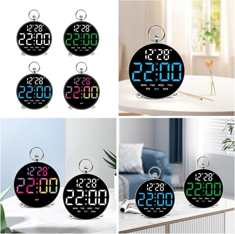 ساعت دیجیتال LED مدل GH8029 با آلارم دوگانه و نمایش تاریخ - تصویر 6