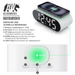 ساعت رومیزی دیجیتال مدل GH9000 با نور Mood و شارژر بی‌سیم - تصویر 7