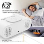 ساعت رومیزی دیجیتال مدل GH9000 با نور Mood و شارژر بی‌سیم - تصویر 4