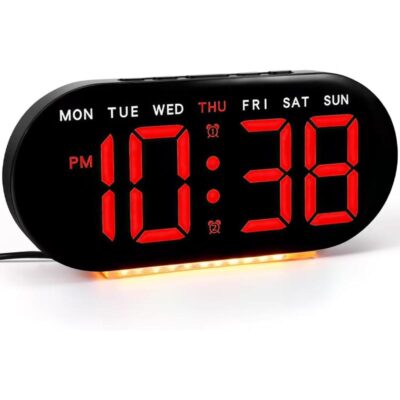 ساعت رومیزی دیجیتال چندکاره LED با نمایشگر دما و تقویم مدل GH-9003