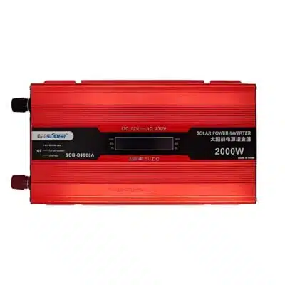 اینورتر برق 2000 وات سوئر 12 ولت به 220 ولت نمای جلو نمای پشت اینورتر سوئر خروجی ها و پورت‌ها اینورتر برق سوئر روی باتری خودرو