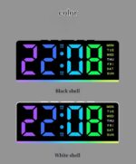 ساعت دیجیتال LED رومیزی مدل 0739 RGB با نورپردازی هفت رنگ - تصویر 2