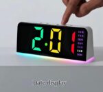 ساعت دیجیتال LED رومیزی مدل 0739 RGB با نورپردازی هفت رنگ - تصویر 4