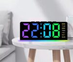 ساعت دیجیتال LED رومیزی مدل 0739 RGB با نورپردازی هفت رنگ - تصویر 3